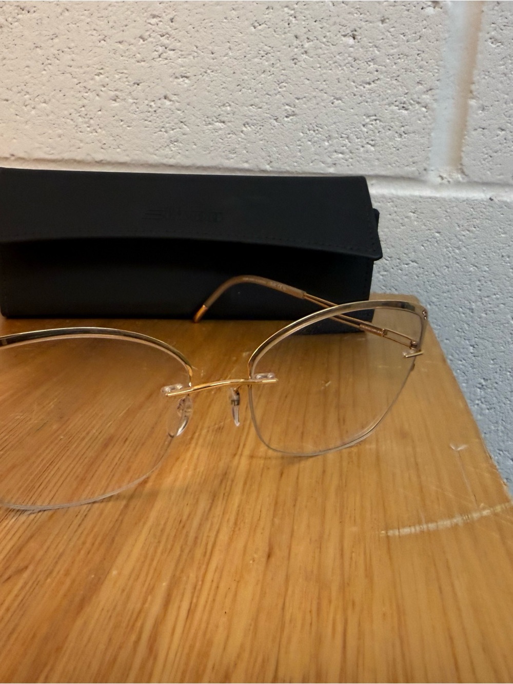 Silhouette Gold Oval Eyeglasses